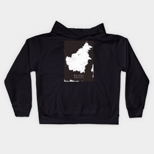 Borneo Indonesia Island Map Kids Hoodie